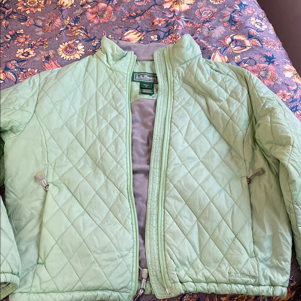 L.L. Bean Women Quilted Jacket - Light Green